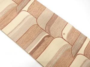 手織り紬幾何学に水玉模様織り出し袋帯